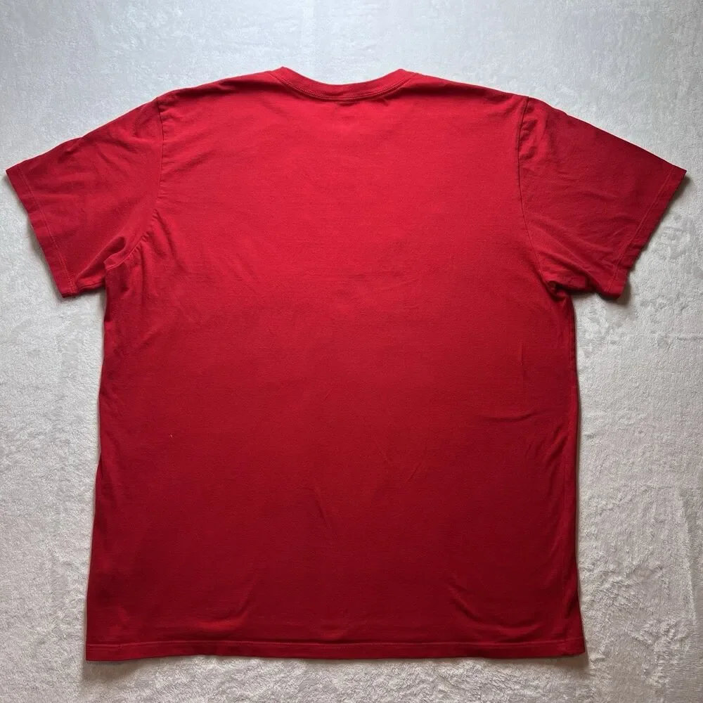 The North Face Logo T Shirt Red White Blue Stars USA America July 4th Mens XXL